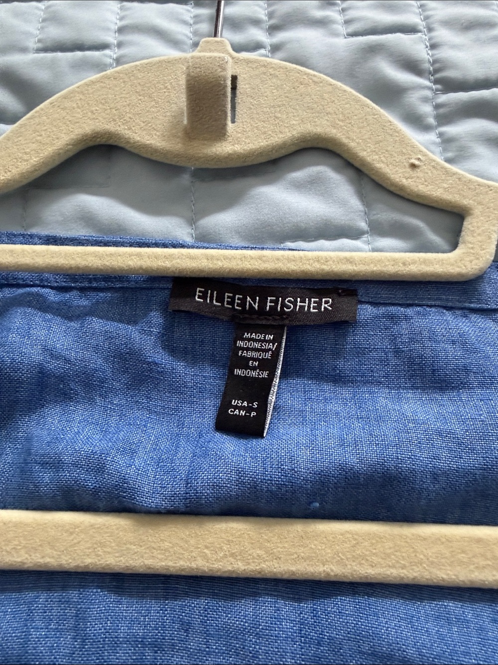 Eileen Fisher Light Blue Linen Midi Latern Dress - Picture 2 of 3
